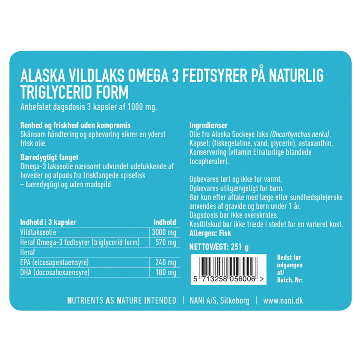 Nani Alaska Vildlaks Omega 3, 180 stk. - Image 3