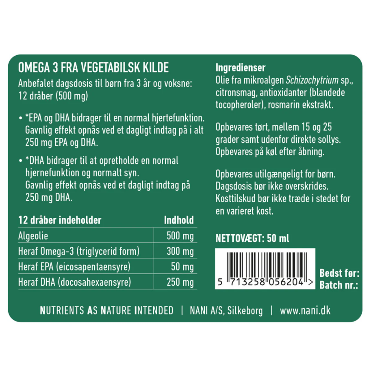 Nani Alge Omega 3, 50 ml. - Image 3