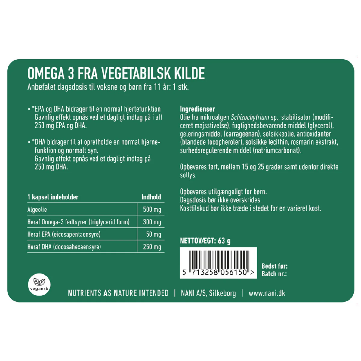 Nani Alge Omega 3, 90 stk. - Image 3