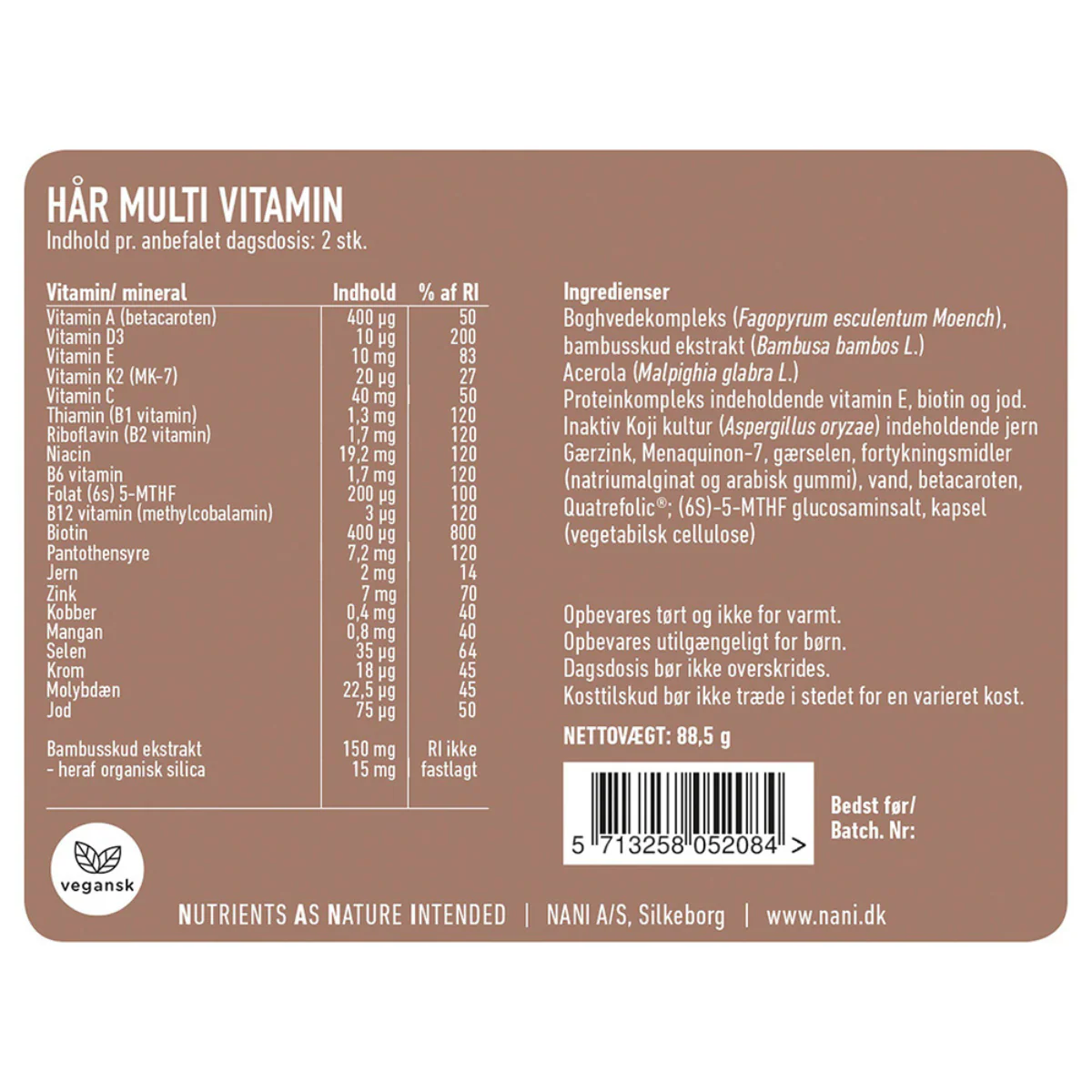 Nani Hår Multivitamin, 120 stk. - Image 3