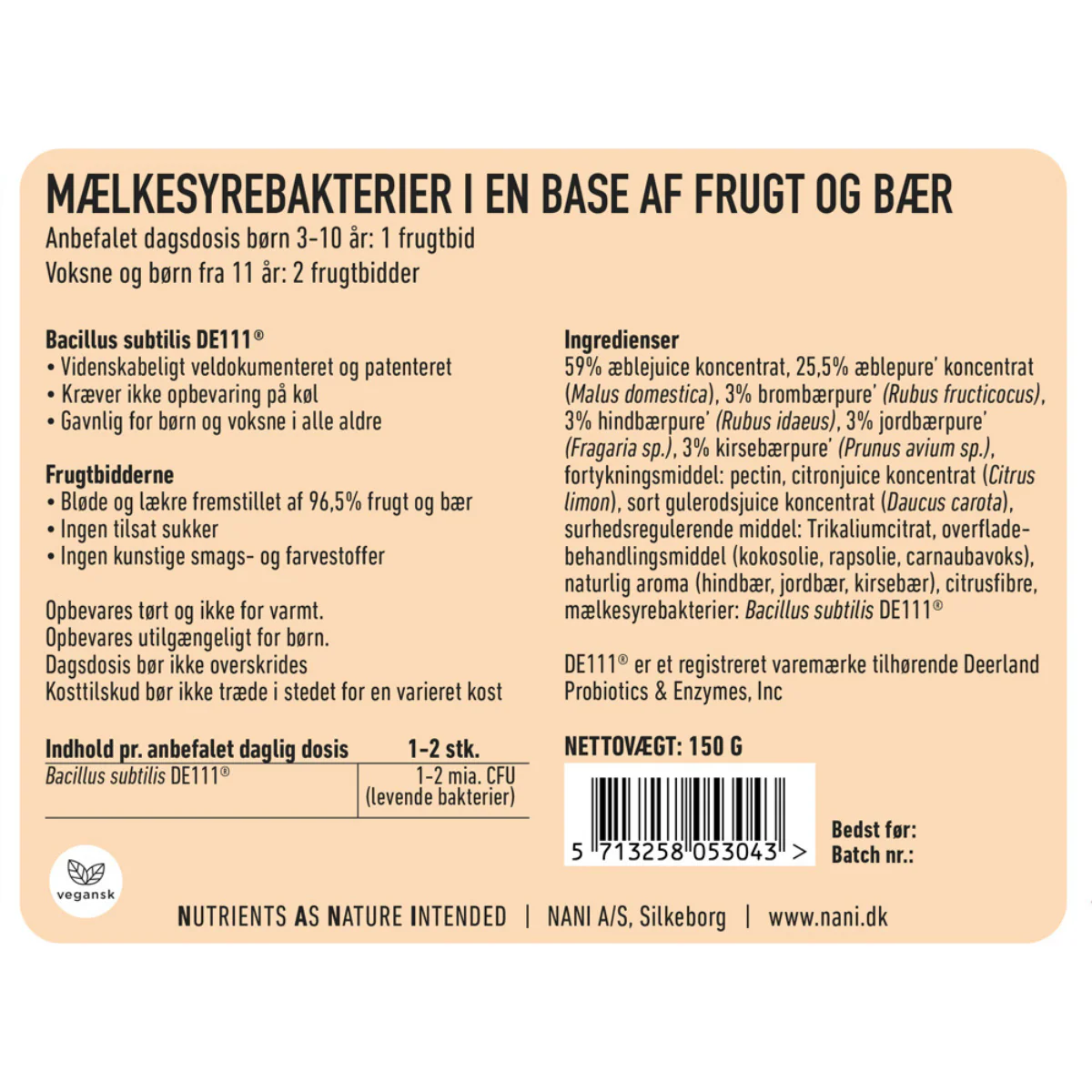 Nani Mælkesyrebakterier til Børn, 60 stk. - Image 3