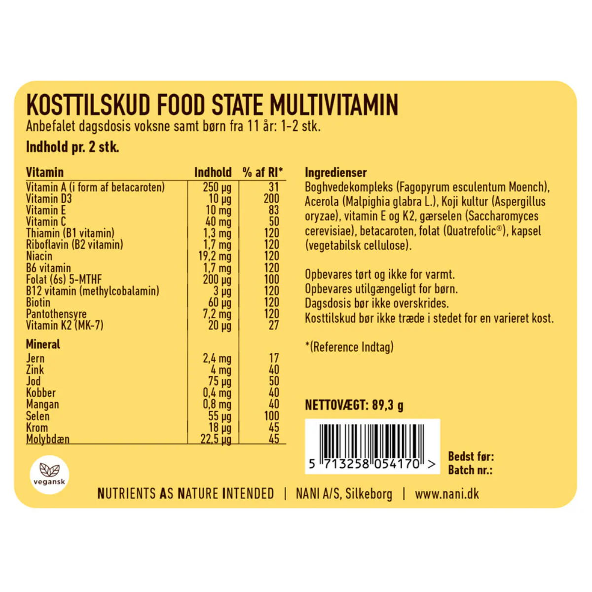 Nani Multivitamin Food State, 150 stk. - Image 3