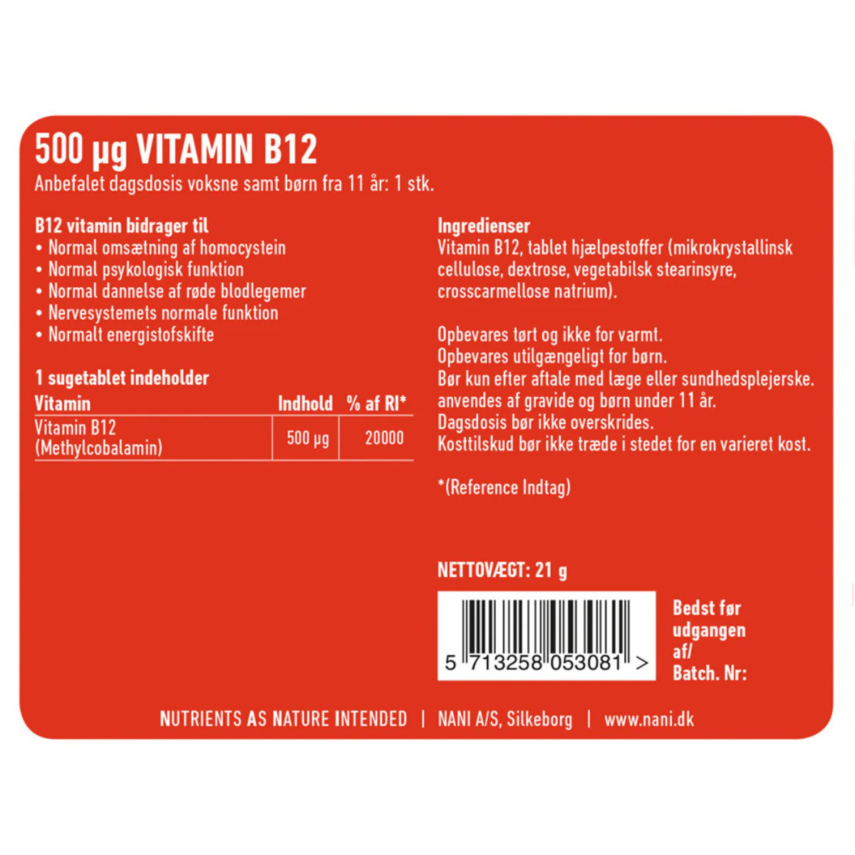 Nani Vitamin B12, 90 stk. - Image 3