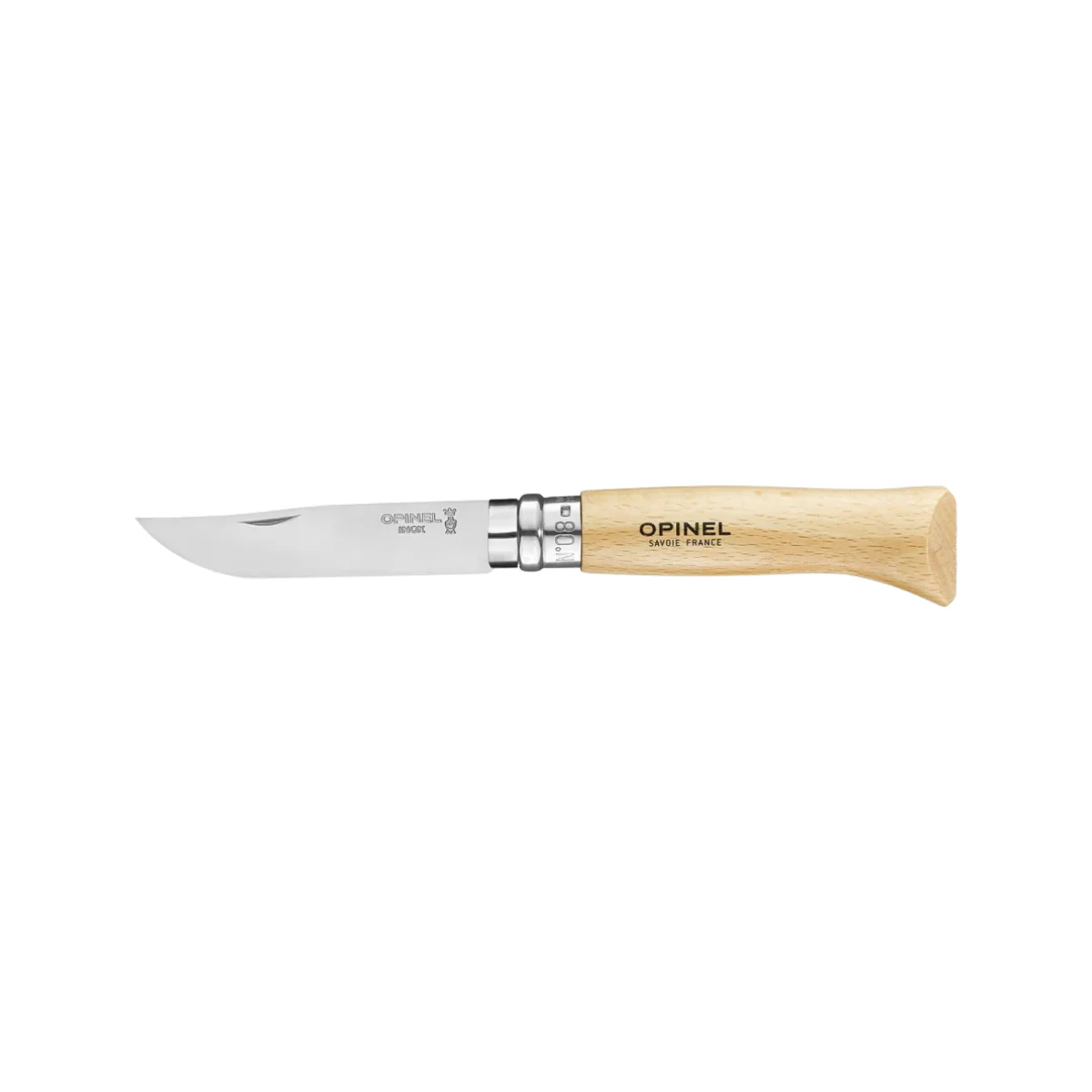 Opinel No. 8 Stainless Steel foldekniv, 8,5 cm, Bøg